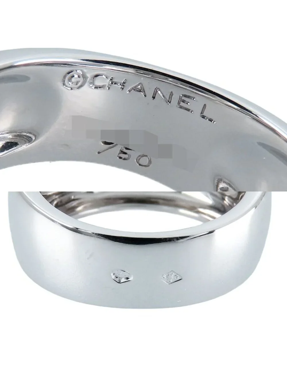 Chanel Three Symbol Ring White Gold 18K Diamond Quattro Comet Camellia